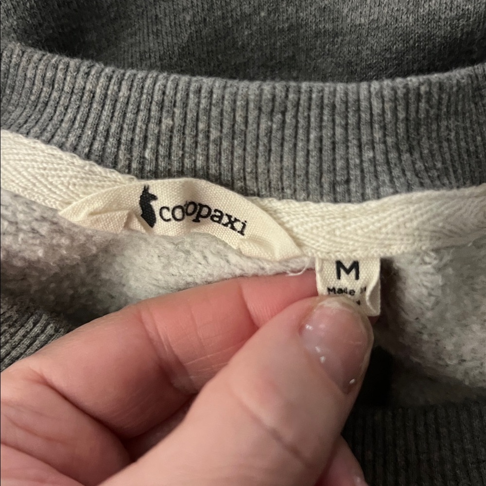 Cotopaxi Gray Crewneck Sweatshirt with Multicolor Stripes Medium - Picture 6 of 7